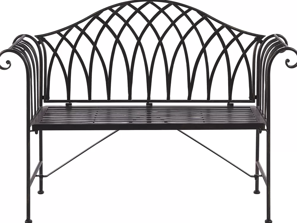 Beliani Exterior*Banco De Jardim Em Metal Preto 130 Cm Milazzo