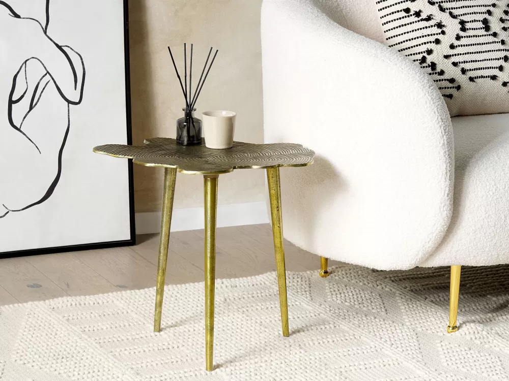 Beliani Mesas*Mesa De Apoio Em Metal Dourado Mimili